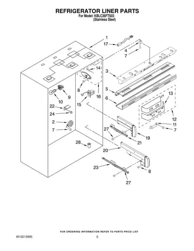 REFRIGERATOR LINER PARTS