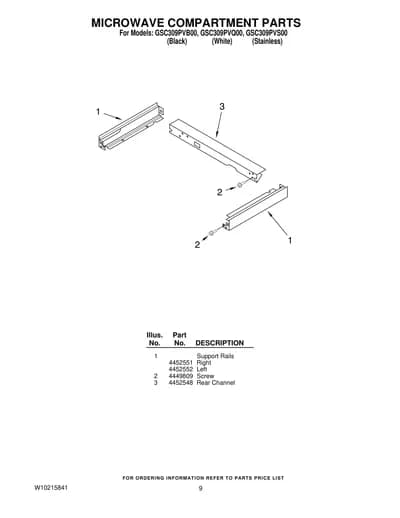 MICROWAVE COMPARTMENT PARTS
