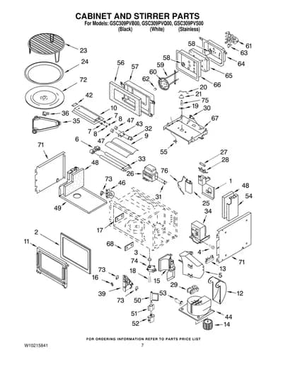 CABINET AND STIRRER PARTS