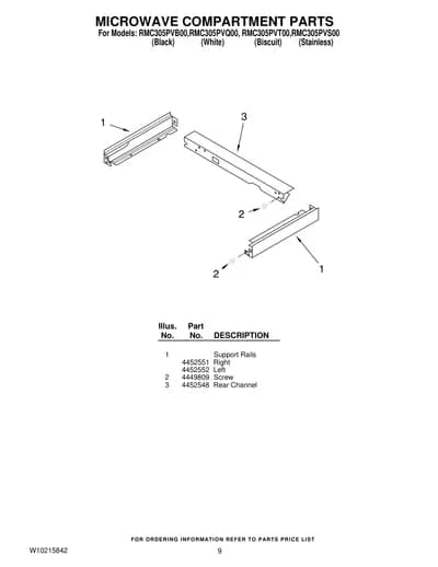 MICROWAVE COMPARTMENT PARTS