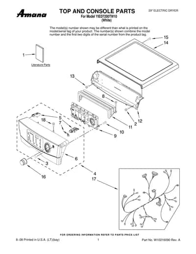 TOP AND CONSOLE PARTS
