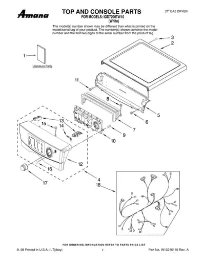 TOP AND CONSOLE PARTS