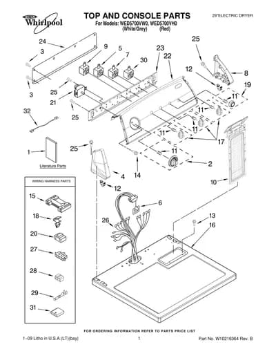 TOP AND CONSOLE PARTS