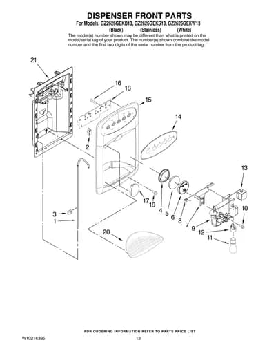 DISPENSER FRONT PARTS