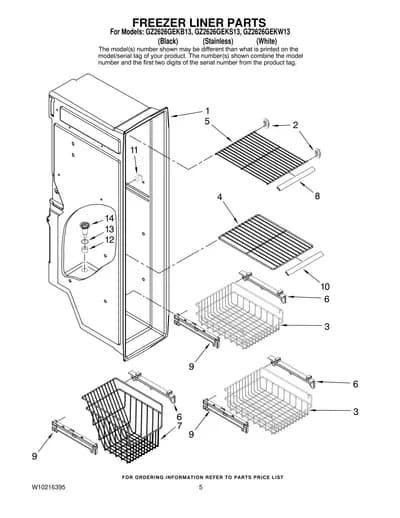 FREEZER LINER PARTS