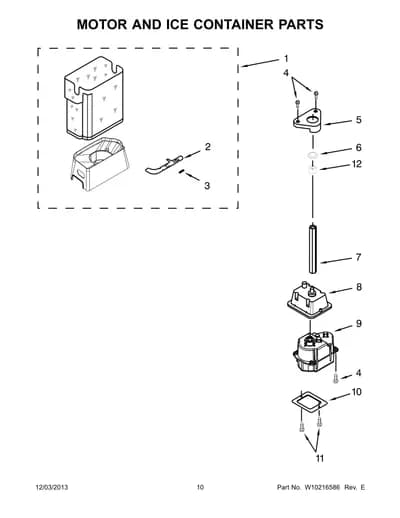 MOTOR AND ICE CONTAINER PARTS