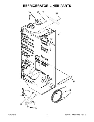 REFRIGERATOR LINER PARTS