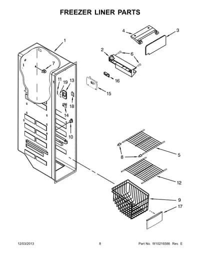 FREEZER LINER PARTS