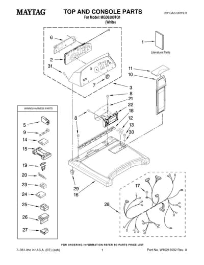 TOP AND CONSOLE PARTS