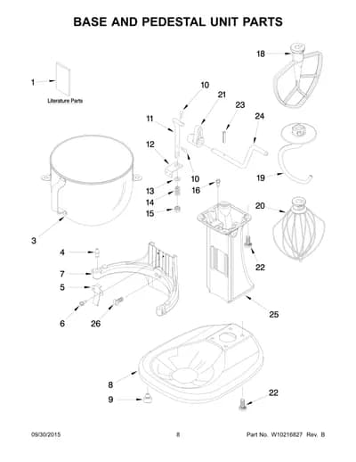 BASE AND PEDESTAL UNIT PARTS