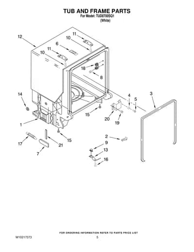TUB AND FRAME PARTS