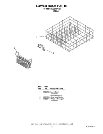 LOWER RACK PARTS
