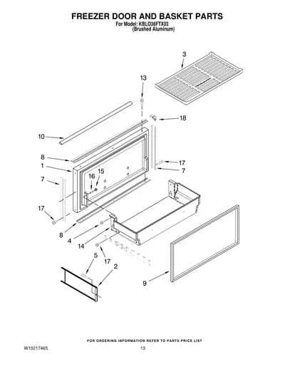 FREEZER DOOR AND BASKET PARTS
