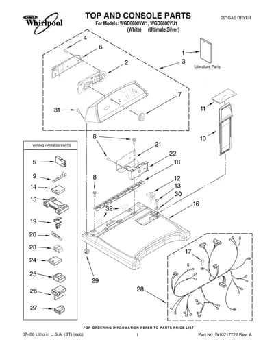 TOP AND CONSOLE PARTS