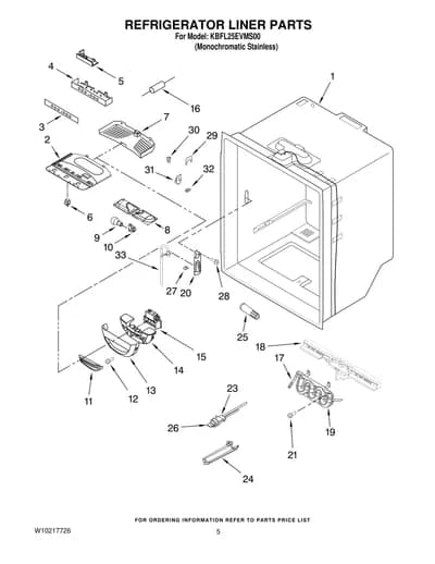 REFRIGERATOR LINER PARTS