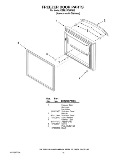 FREEZER DOOR PARTS