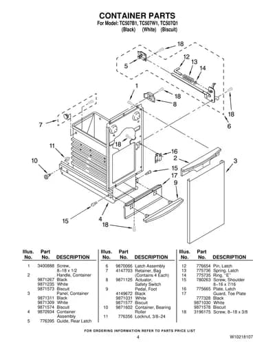 CONTAINER PARTS