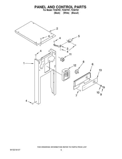 PANEL AND CONTROL PARTS