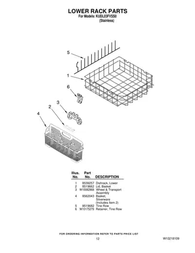 LOWER RACK PARTS