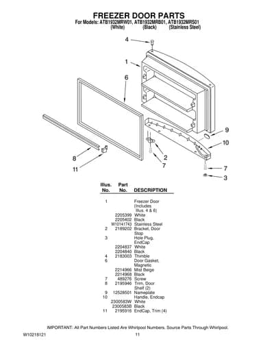 FREEZER DOOR PARTS