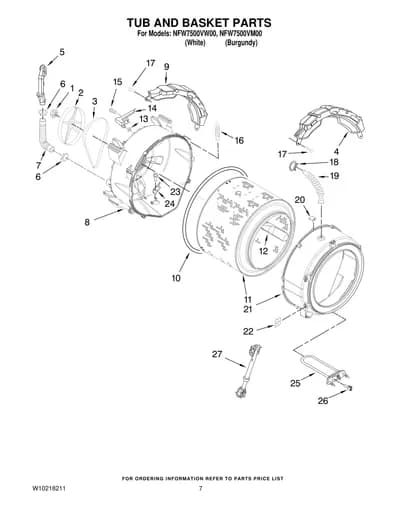 TUB AND BASKET PARTS