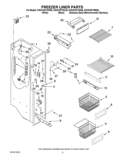 FREEZER LINER PARTS