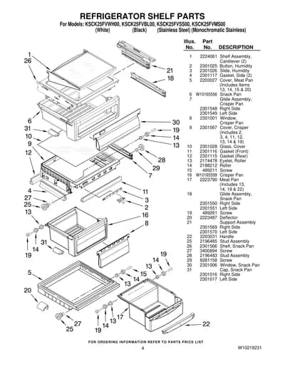REFRIGERATOR SHELF PARTS
