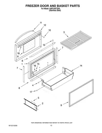 FREEZER DOOR AND BASKET PARTS