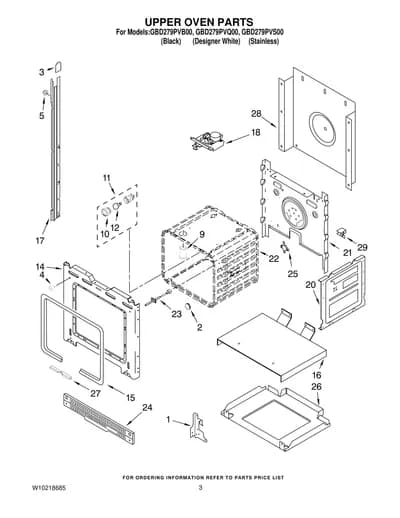 UPPER OVEN PARTS
