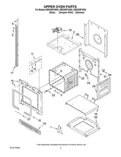 UPPER OVEN PARTS