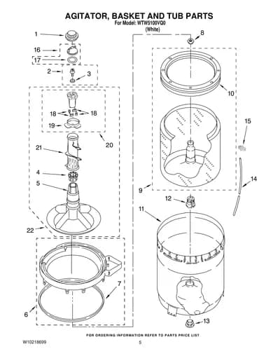AGITATOR, BASKET AND TUB PARTS