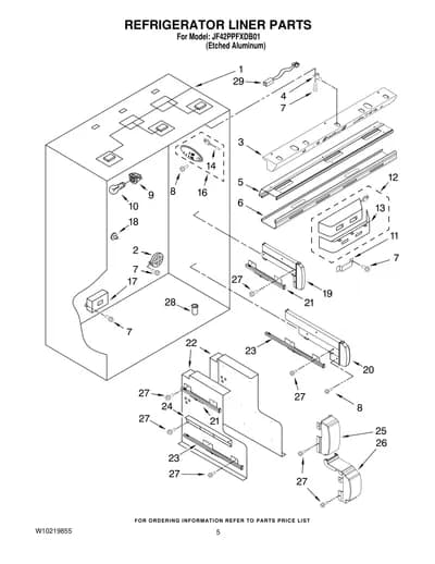 REFRIGERATOR LINER PARTS