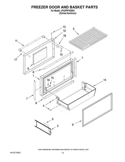 FREEZER DOOR AND BASKET PARTS