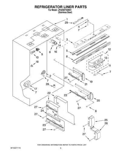 REFRIGERATOR LINER PARTS