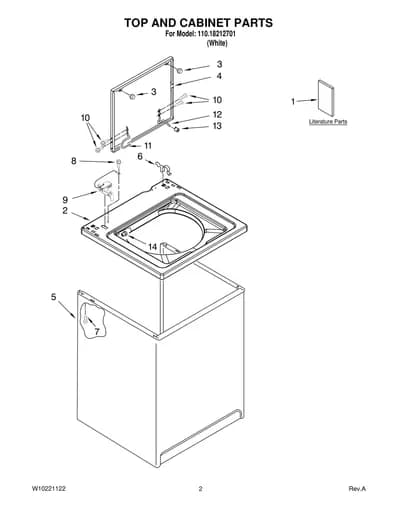 TOP AND CABINET PARTS