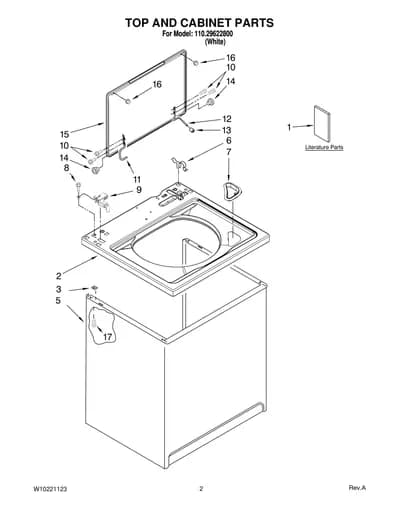 TOP AND CABINET PARTS