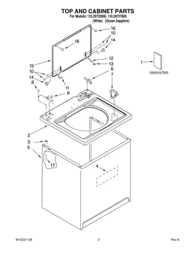 TOP AND CABINET PARTS