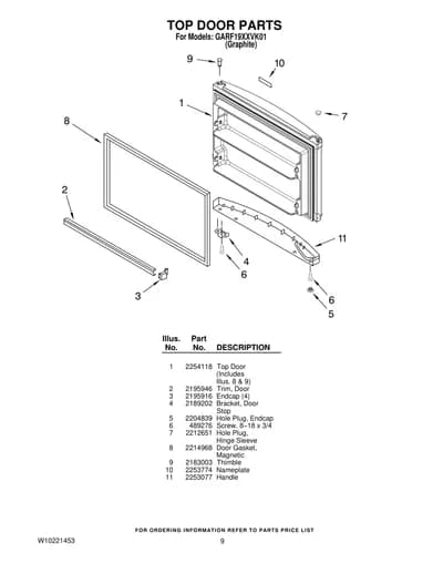 TOP DOOR PARTS