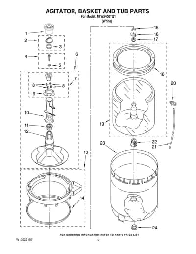 AGITATOR, BASKET AND TUB PARTS