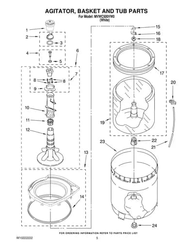 AGITATOR, BASKET AND TUB PARTS