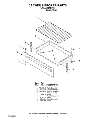 DRAWER & BROILER PARTS