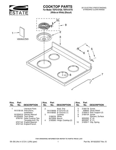 COOKTOP PARTS