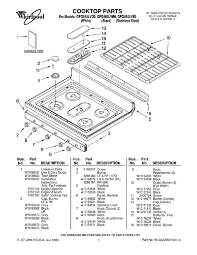 COOKTOP PARTS