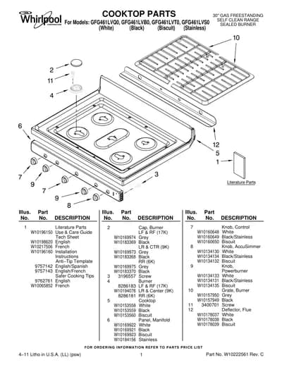 COOKTOP PARTS
