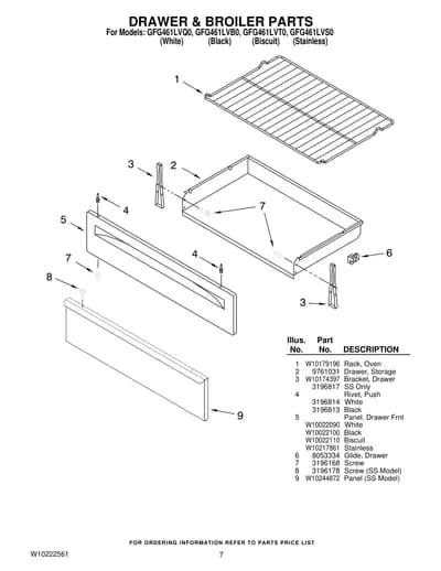 DRAWER & BROILER PARTS