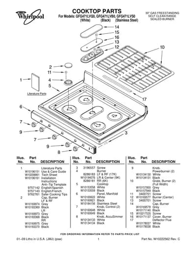 COOKTOP PARTS