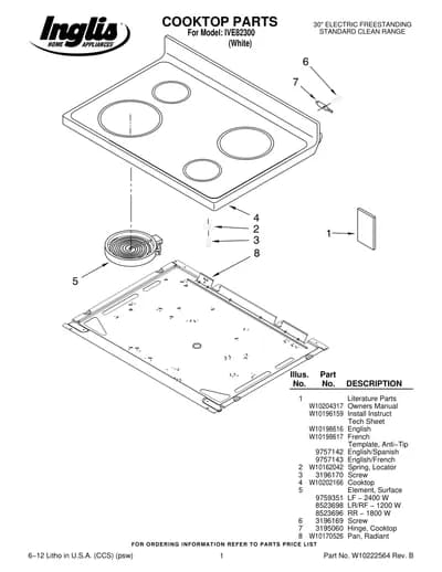 COOKTOP PARTS