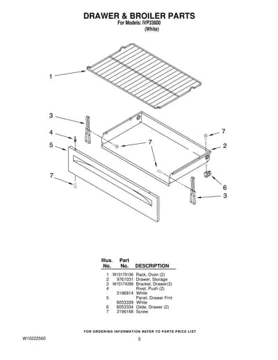 DRAWER & BROILER PARTS