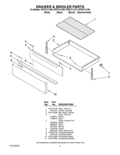 DRAWER & BROILER PARTS