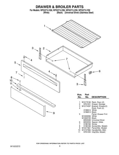 DRAWER & BROILER PARTS